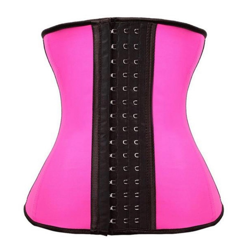 Hot pink latex waist trainer